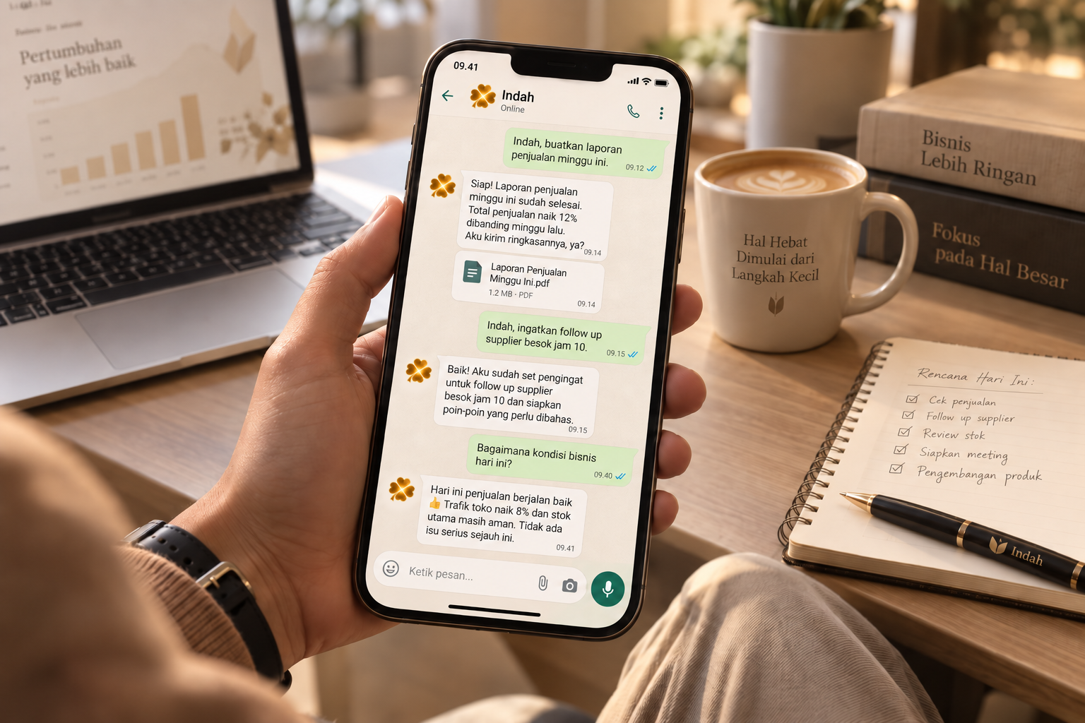 Indah memahami data bisnis